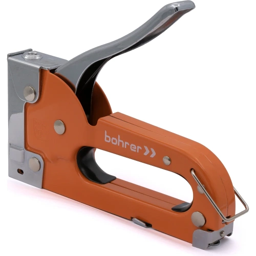 Мебельный степлер Bohrer 4-8 мм, усиленный, тип скобы 53, металлический 44130853 Мебельный степлер Bohrer 4-8 мм, усиленный, тип скобы 53, металлический 44130853
