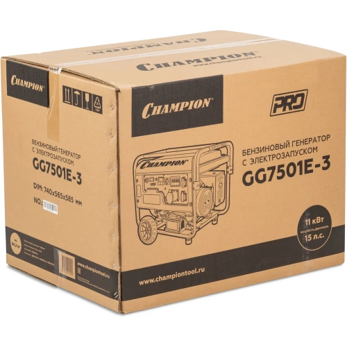 Генератор CHAMPIONG G7501E-3 PRO 400В7,5/8,1кВА 15 лс, 25 л, 230/12В, эл.стартер, счетч.колеса VIGG7501E-3 фото 10 Генератор CHAMPIONG G7501E-3 PRO 400В7,5/8,1кВА 15 лс, 25 л, 230/12В, эл.стартер, счетч.колеса VIGG7501E-3 фото 10