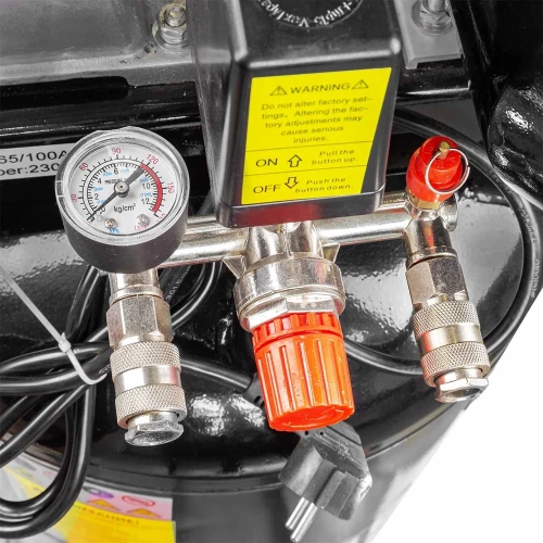 Компрессор 2-х поршневой с ременным приводом Rockforce вертикальный 2.2кВт, ресивер 100л, 250л/м, 220В RF-TB265-100[vertical](58441) фото 9