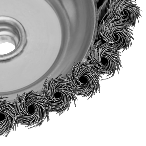 Щетка для УШМ, 150 мм, М14, "чашка", крученая проволока 0.5 мм Сибртех фото 5