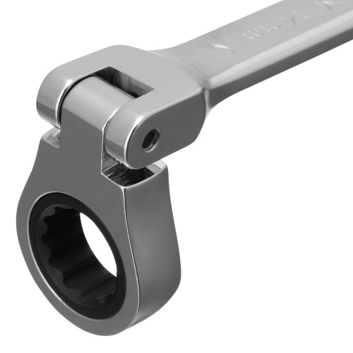 Ключ комбинированный трещоточный, 14 мм, CrV, шарнирный, зеркальный хром Matrix Professional фото 5