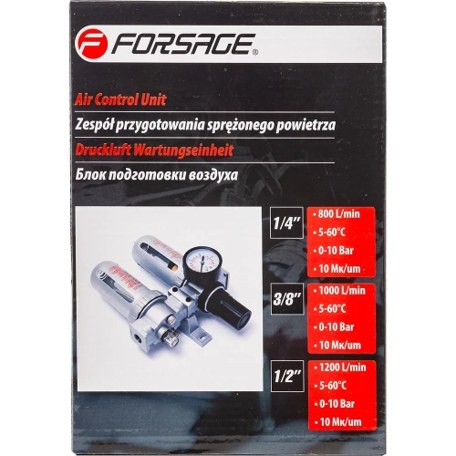 Блок подготовки воздуха 1/2" фильтр-регулятор+лубрикатор Forsage F-AFRL804(47053) фото 7 Блок подготовки воздуха 1/2" фильтр-регулятор+лубрикатор Forsage F-AFRL804(47053) фото 7