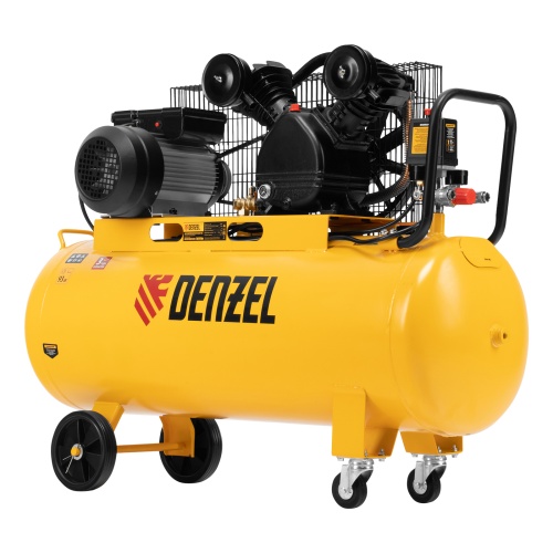 Компрессор воздушный BCV2200/100, ременный привод, 2.2 кВт, 100 литров, 370 л/мин Denzel фото 2