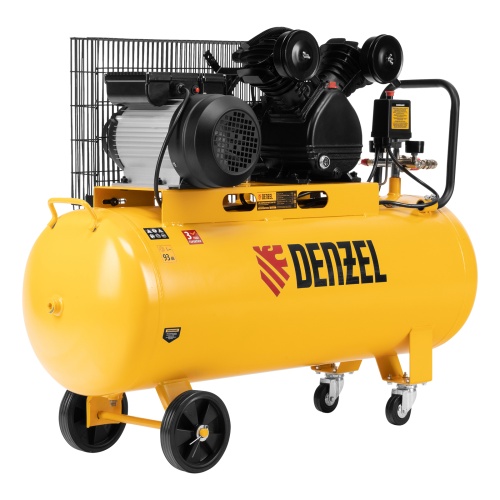 Компрессор воздушный BCV2200/100, ременный привод, 2.2 кВт, 100 литров, 370 л/мин Denzel фото 6