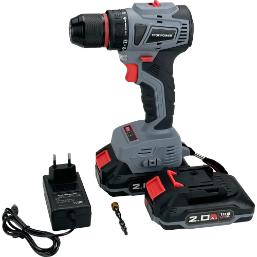 Аккумуляторный шуруповерт бесщеточный Profipower MKBL-18B Li-ion-2шт, 18В, 2.0Ач, З/У, 0.8-10 мм, кейс T0056 фото 10 Аккумуляторный шуруповерт бесщеточный Profipower MKBL-18B Li-ion-2шт, 18В, 2.0Ач, З/У, 0.8-10 мм, кейс T0056 фото 10