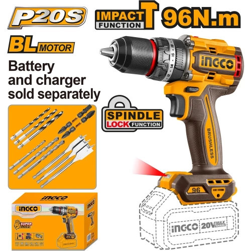 Аккумуляторный ударный шуруповерт INGCO 20B BL 96Hm без АКБ и ЗУ INDUSTRIAL CIDLI209681 фото 3 Аккумуляторный ударный шуруповерт INGCO 20B BL 96Hm без АКБ и ЗУ INDUSTRIAL CIDLI209681 фото 3