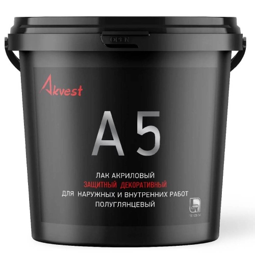 Лак акриловый Аквест-5 полуглянцевый бесцветный 2 кг