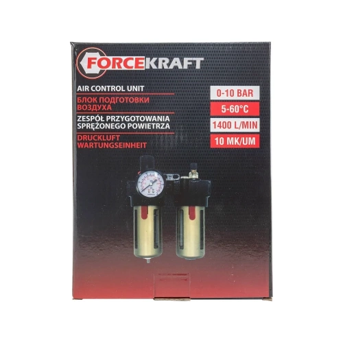 Блок подготовки воздуха Forcekraft 1/4" фильтр-регулятор+лубрикатор 10Мк, 1400 л/мин, 0-10bar, рабочая температура 5-60 FK-BFC2000 FK-BFC2000(54425) фото 8