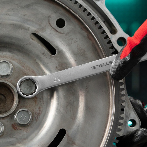 Ключ комбинированный, 17 мм, CrV, матовый хром Stels фото 8