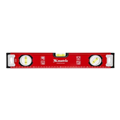 Уровень алюминиевый, фрезерованный, 3 глазка, 400 мм Matrix фото 8