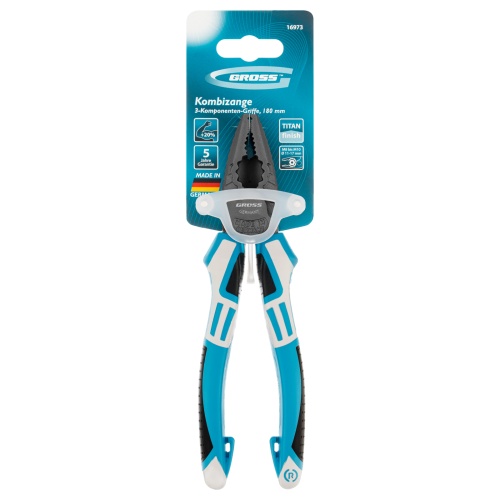 Плоскогубцы комбинированные 180 мм, трехкомпонентные рукоятки Gross фото 6