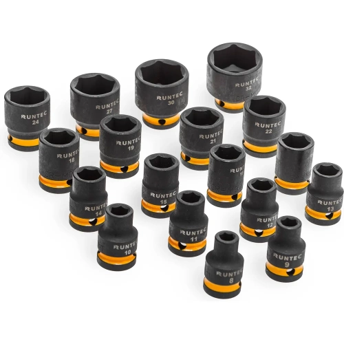 Набор с аккумуляторным гайковертом RUNTEC ударными головками и аксессуарами 1/2, 8-32 мм, CrMo в ложементе EVA, 39 пр. RT-IWIS1E39F фото 7