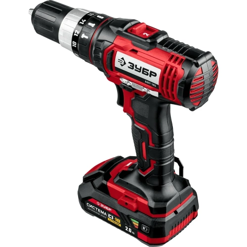 Ударная дрель-шуруповерт ЗУБР 18В, 2 АКБ 2Ач, в кейсе ДШУ-185-22 фото 9