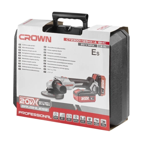 Аккумуляторная углошлифовальная машина CROWN CT23001-125HX-4 BMC фото 11