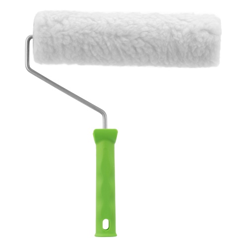 Валик с натуральным мехом, с ручкой, 250 мм, ворс 12 мм, D 48 мм, D ручки 6 мм, Сибртех фото 3