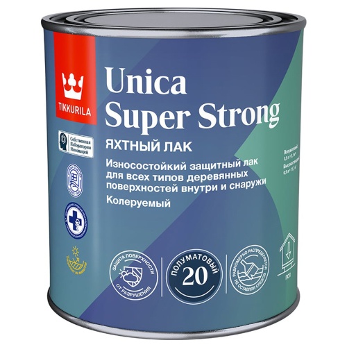 Лак универсальный Tikkurila Unica Super Strong 700014011 база EP полуматовая 0,9 л Лак универсальный Tikkurila Unica Super Strong 700014011 база EP полуматовая 0,9 л