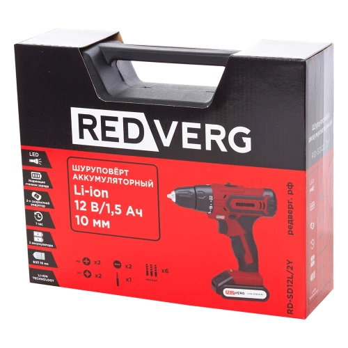 Аккумуляторная дрель-шуруповерт REDVERG RD-SD12L/2Y 6632398 фото 6 Аккумуляторная дрель-шуруповерт REDVERG RD-SD12L/2Y 6632398 фото 6