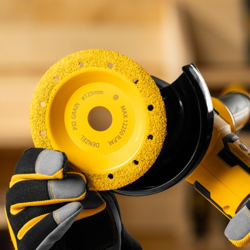 Чашка твёрдосплавная зачистная,125 мм, Наклонная, мелкое зерно #32// Denzel фото 8