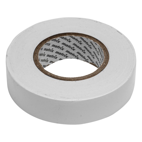 Изолента ПВХ, 19 мм х 20 м, белая, 150 мкм Matrix фото 2