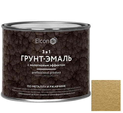 Грунт-эмаль Elcon Smith 3 в 1 с молотковым эффектом золото 0,4 кг