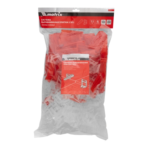 Комплект зажим + клин для системы выравнивания плитки СВП Ворота XL, 200/100 шт. в пакете Matrix фото 5