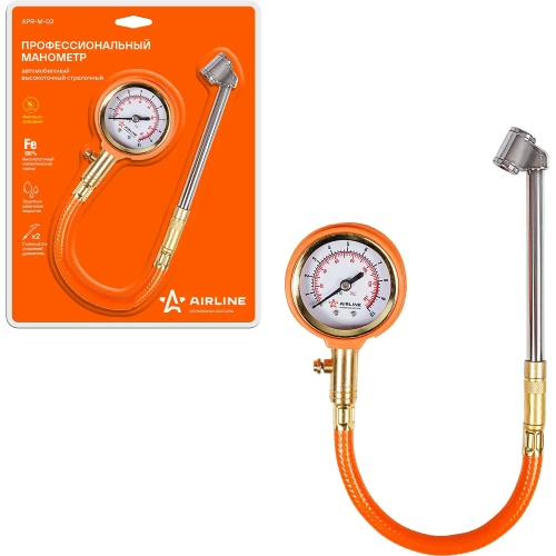 Стрелочный профессиональный манометр Airline 10 АТМ APR-M-03