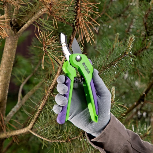 Секатор с наковальней, 210 мм, шестеренный привод, двухкомпонентные рукоятки, Palisad фото 11