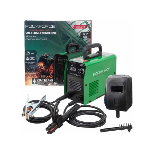 Сварочный аппарат Rockforce 3.7 кВт, 230 В, диаметр электрода - 1.6-3.2 мм, сварочный ток - 20-210 А RF-MMA-210(58940) Сварочный аппарат Rockforce 3.7 кВт, 230 В, диаметр электрода - 1.6-3.2 мм, сварочный ток - 20-210 А RF-MMA-210(58940)