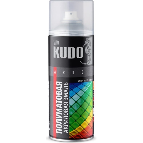 Эмаль аэрозольная универсальная Kudo KU-0A9003 Satin Ral 9003 белая 520 мл