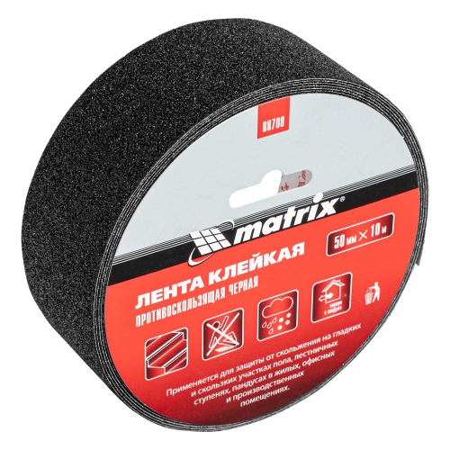 Лента клейкая противоскользящая, черная 50 мм x 10 м Matrix