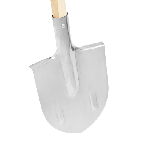 Лопата штыковая, нержавеющая сталь, 200х265х1385 мм, ребра жесткости, деревянный черенок, Сибртех фото 4