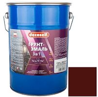 Грунт-эмаль Pufas Decoself 3 в 1 матовая красно-коричневая 5 кг