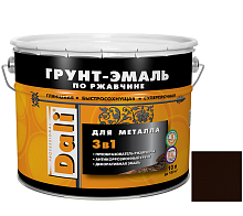 Грунт-эмаль по ржавчине Dali 3 в 1 гладкая RAL 8017 коричневая 10 л