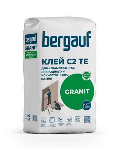 Клей для керамогранита, природного и искусственного камня Bergauf Granit 25 кг