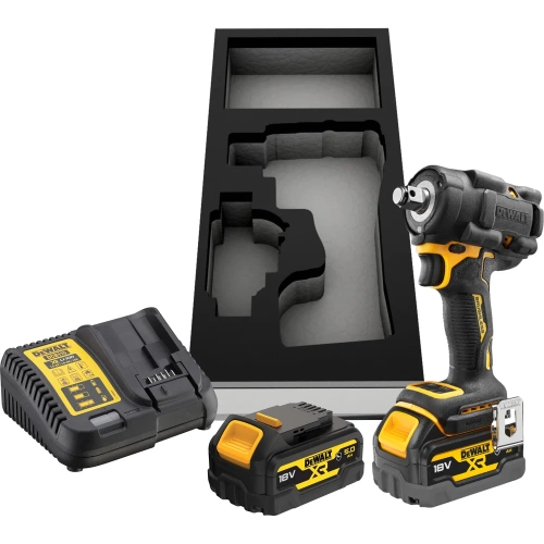 Аккумуляторный гайковерт DEWALT DCF921P2G, 18 В, 610 Нм, 3550 уд/мин, с 2 АКБ 5 Ач и ЗУ, в чехле () DCF921P2G-QW