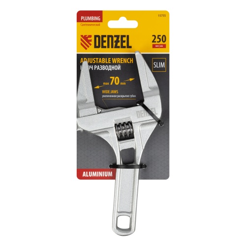 Ключ разводной 205 мм, алюминиевый Denzel фото 6 Ключ разводной 205 мм, алюминиевый Denzel фото 6