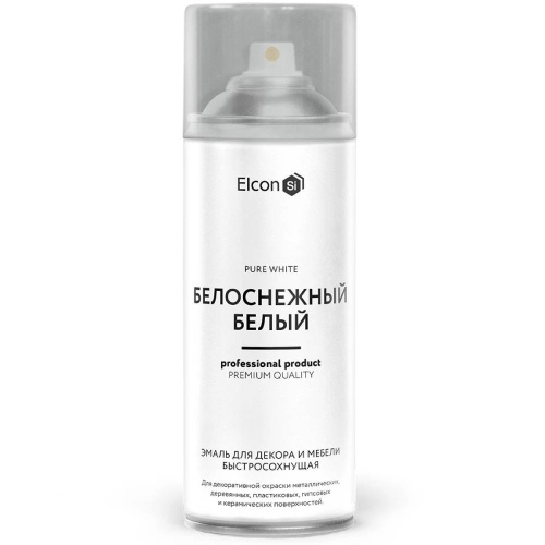 Эмаль аэрозоль для декора и мебели Elcon быстросохнущая белоснежная белая 520 мл Эмаль аэрозоль для декора и мебели Elcon быстросохнущая белоснежная белая 520 мл
