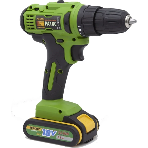 Аккумуляторная дрель-шуруповерт PROCRAFT PA18C фото 9