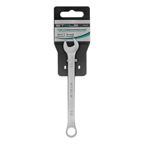 Ключ комбинированный, 10 мм, CrV, матовый хром Stels фото 5