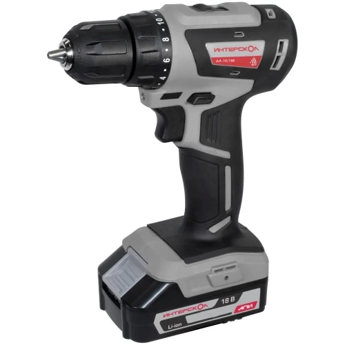 Бесщеточная аккумуляторная дрель-шуруповерт Интерскол ДА-10/18В 42 МиниМАКС Li-ion АПИ кейс, 2 аккум. 1.5 Ач ЗУ 709.1.2.70