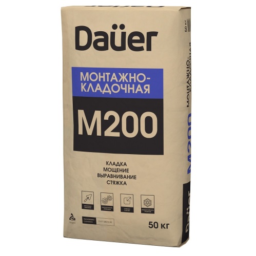 Сухая смесь Dauer М-200 монтажно-кладочная зимняя 50 кг фото 3