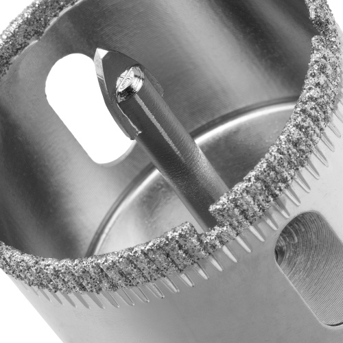 Сверло по керамической плитке и стеклу, 40 х 55 мм, шестигранный хвостовик, с центрующим сверлом Сибртех фото 4