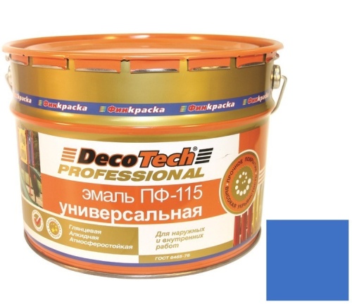 Эмаль DecoTech Professional ПФ-115 Ral 5012 голубая глянцевая 2,8 кг