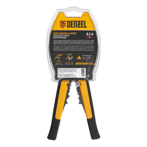 Щипцы для зачистки электропроводов 0,2-6 мм², функция обрезания проводов Denzel фото 11