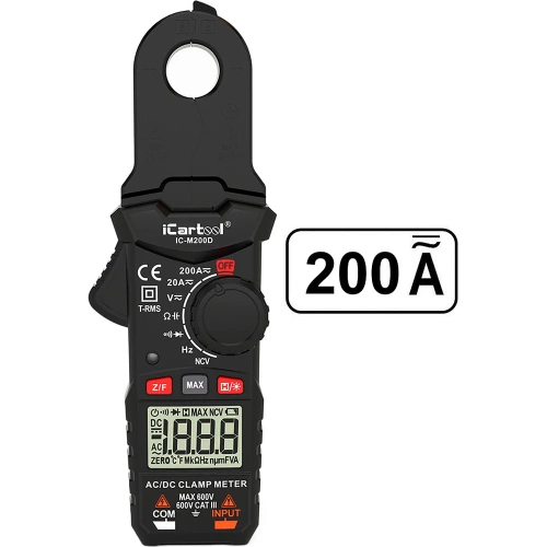 Токовые клещи постоянного/переменного тока iCartool повышенной точности 200A IC-M200D