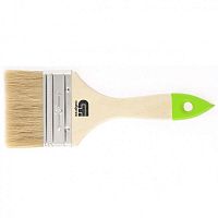 СИБРТЕХ Кисть плоская 75 мм натуральная щетина, деревянная ручка 82265