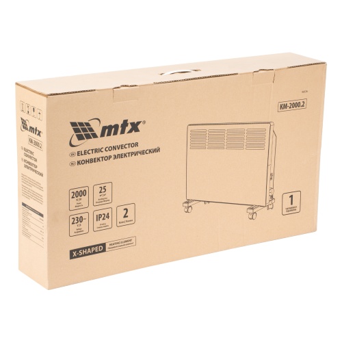 Конвектор электрический КМ-2000.2, 230 В, 2000 Вт, X-образный нагреватель, колеса, термостат MTX фото 11