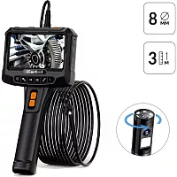 Видеоэндоскоп промышленный с вращением камеры iCartool экран 5", 2 камеры 2Мп, 1920x1080, 3м, 8мм зонд, IC-VC700R-3