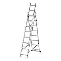 Лестница, 3 х 8 ступеней, алюминиевая, трехсекционная, Сибртех
