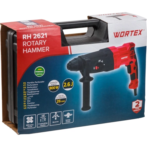 Перфоратор WORTEX RH 2621 в чемодане + (2 зубила, 3 сверла) 1333519 фото 6 Перфоратор WORTEX RH 2621 в чемодане + (2 зубила, 3 сверла) 1333519 фото 6